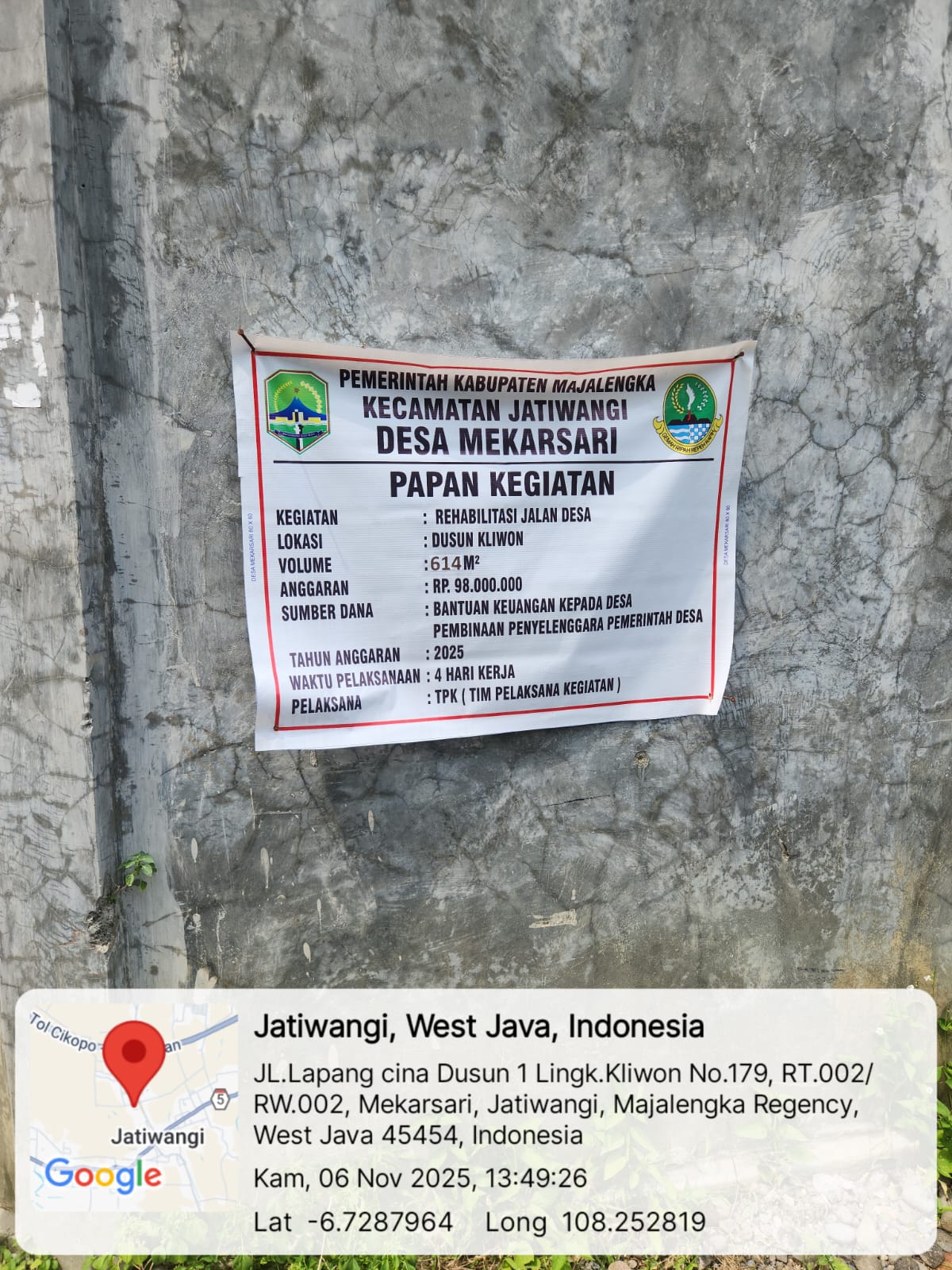 Rehabilitasi Jalan Desa (Banprov 2025)